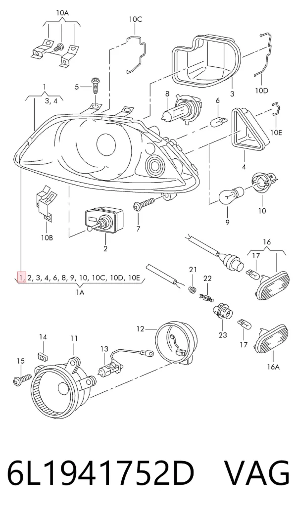 Фара права 6L1941752D VAG