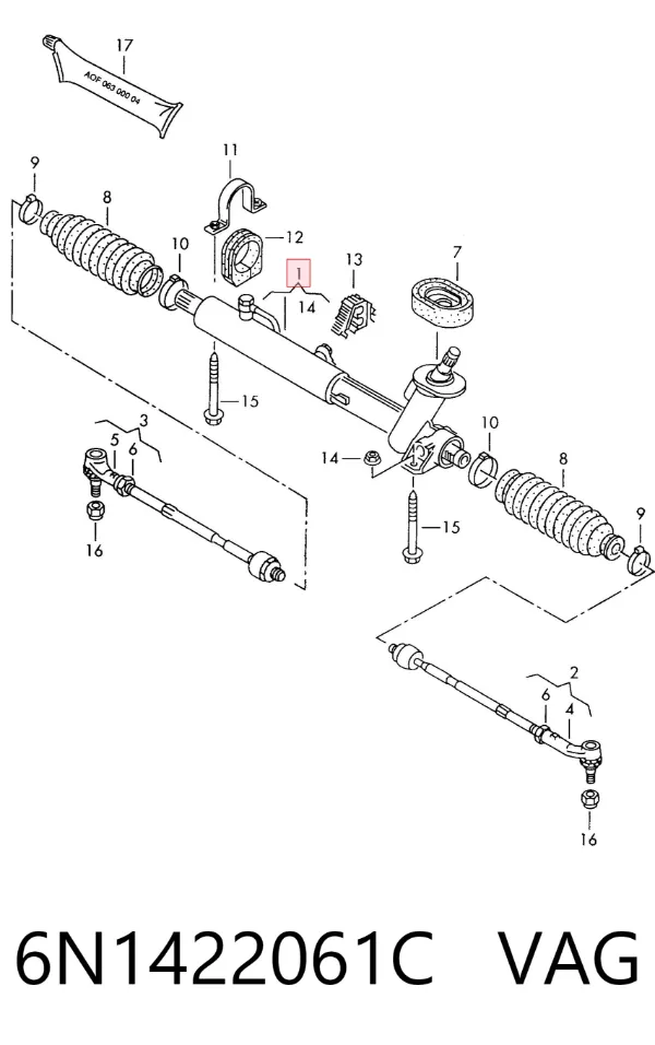 Рульова рейка 6N1422061C VAG