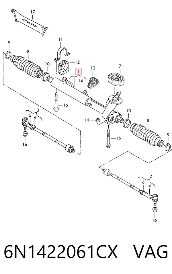 Рульова рейка 6N1422061CX VAG