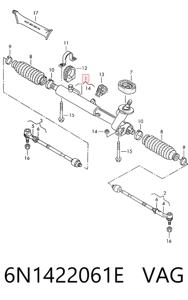 Рульова рейка 6N1422061E VAG