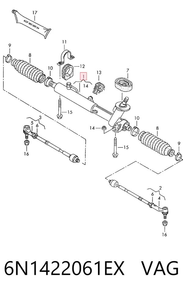 Рульова рейка 6N1422061EX VAG