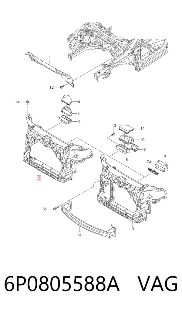Рамка радіатора 6P0805588A VAG