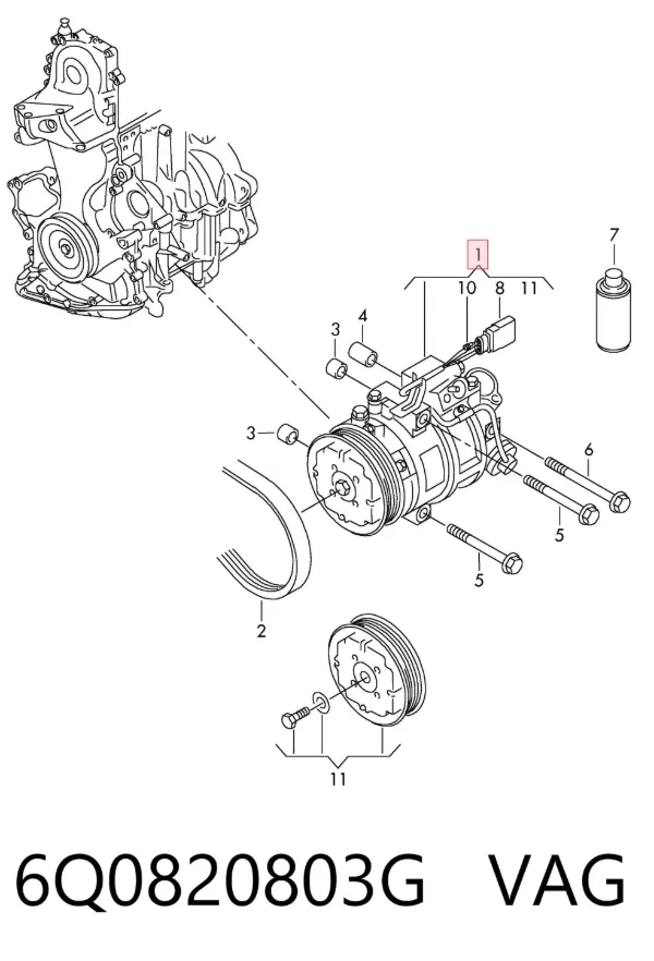 Компресор кондиціонера 6Q0820803G VAG