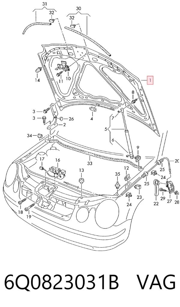Капот 6Q0823031B VAG