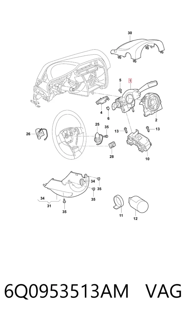 Підрульовий перемикач 6Q0953513AM VAG