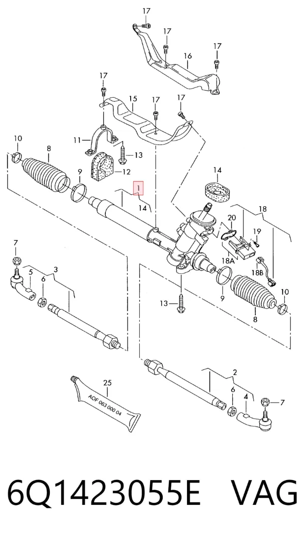 Рульова рейка 6Q1423055E VAG