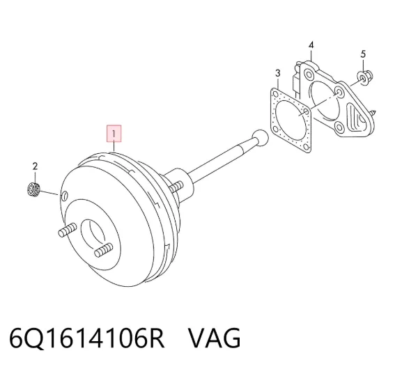 Підсилювач гальм 6Q1614106R VAG