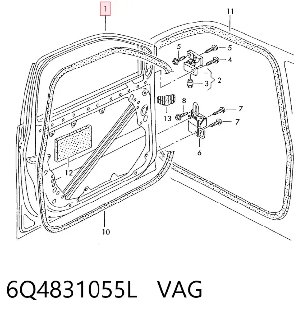 Двері передні ліві 6Q4831055L VAG