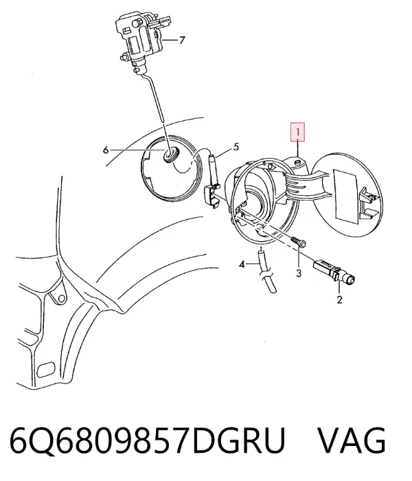 Лючок бензобака 6Q6809857DGRU VAG