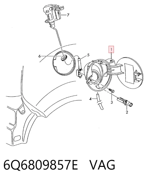 Лючок бензобака 6Q6809857E VAG