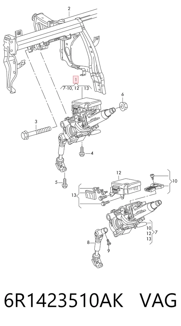 Рульова колонка 6R1423510AK VAG