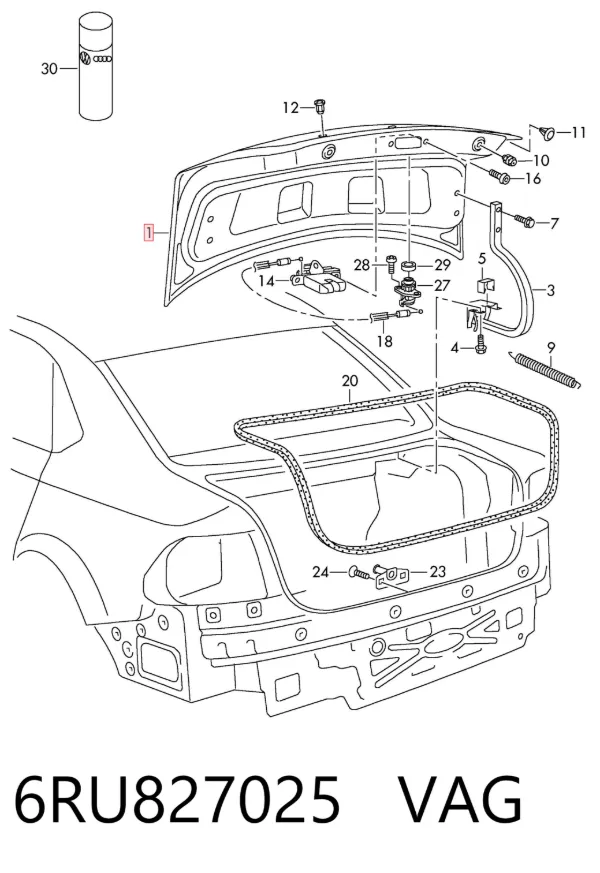 Кришка багажника 6RU827025 VAG