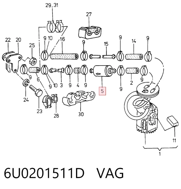 Паливний фільтр 6U0201511D VAG