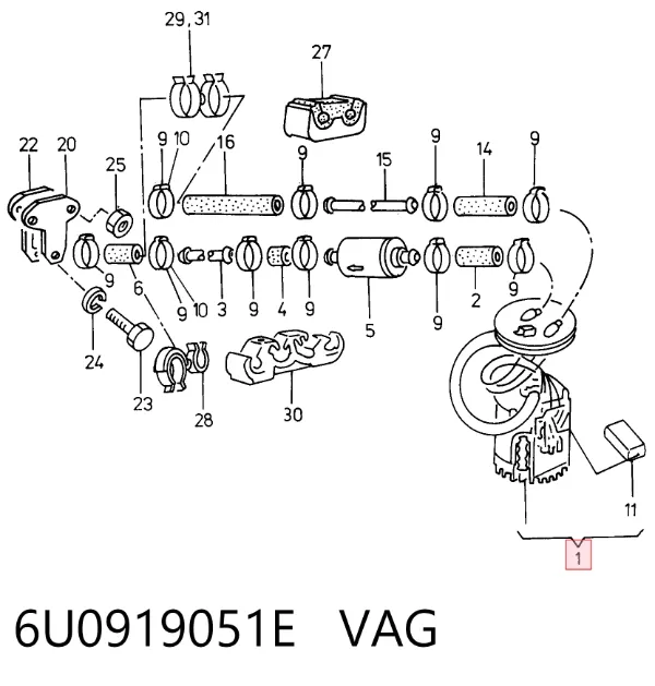 Насос паливний електричний 6U0919051E VAG