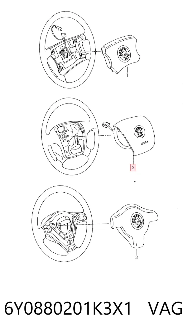 Подушка безпеки, водійська, AIRBAG 6Y0880201K3X1 VAG