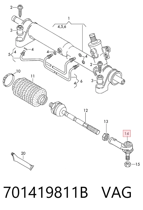 Рульовий наконечник 701419811B VAG