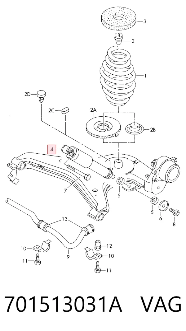 Амортизатор задній 701513031A VAG