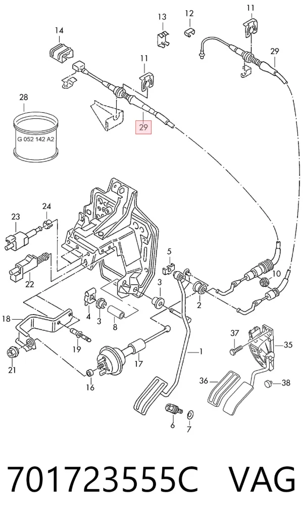 Трос газу 701723555C VAG