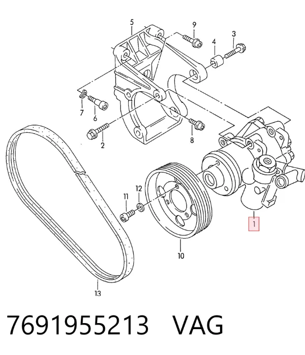 Насос ГУР 7691955213 VAG