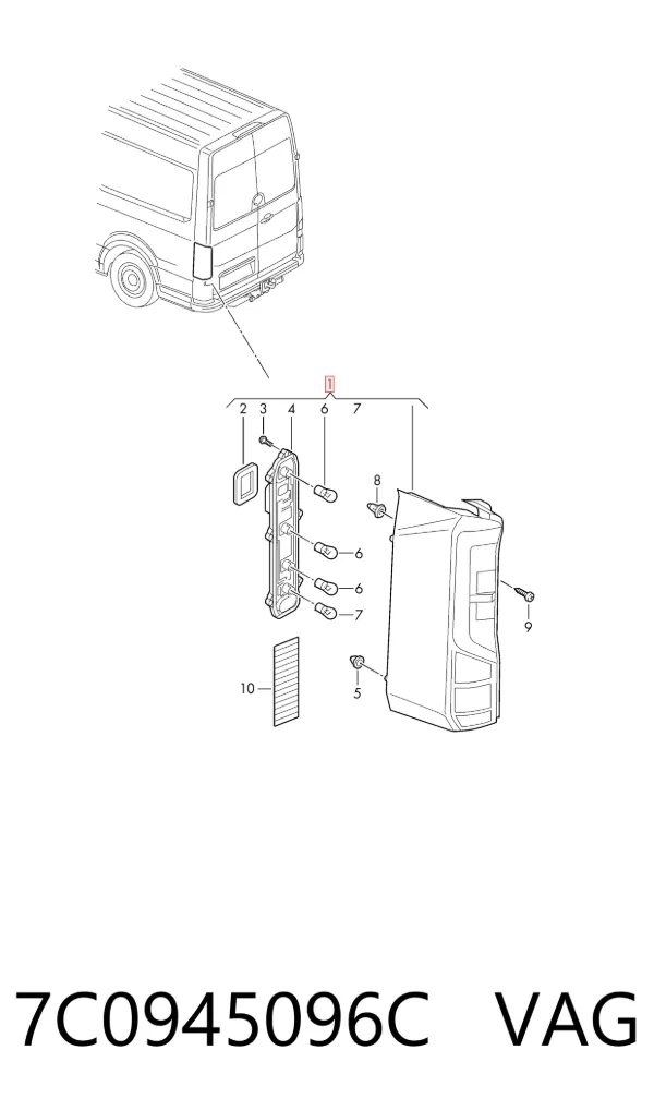 Задня права фара 7C0945096C VAG