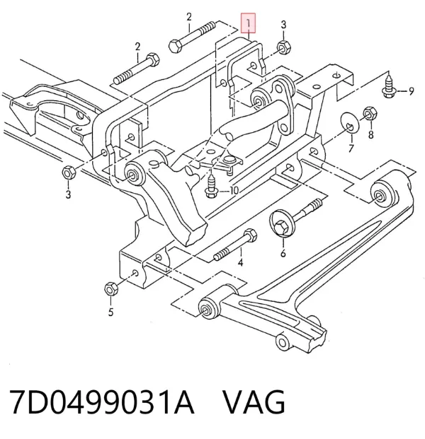 Підрамник передній 7D0499031A VAG
