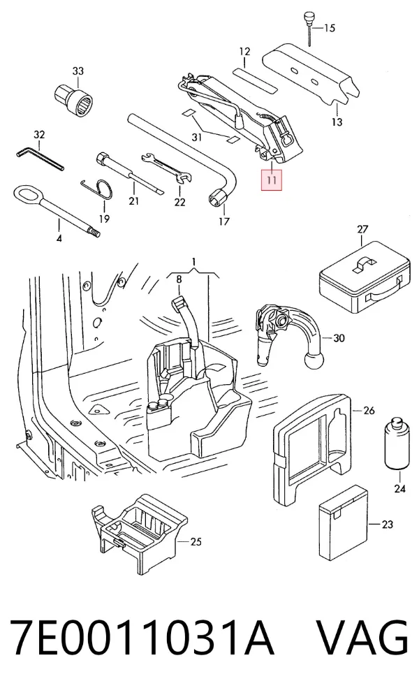 Домкрат 7E0011031A VAG