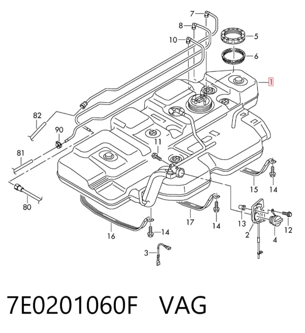 Паливний бак 7E0201060F VAG