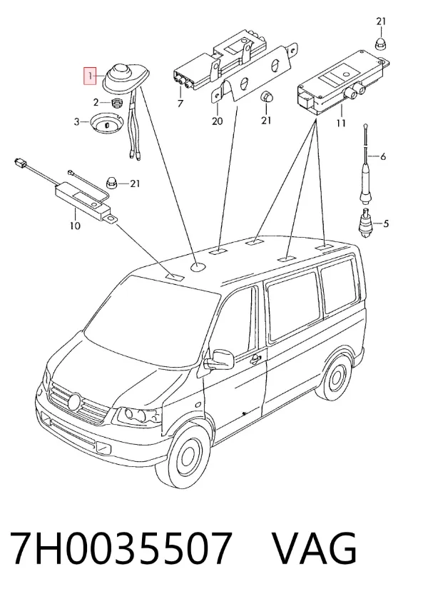 Антена Volkswagen AMAROK 2HA, 2HB, S1B, S6B, S7A, S7B