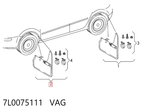 Бризговики передні 7L0075111 VAG