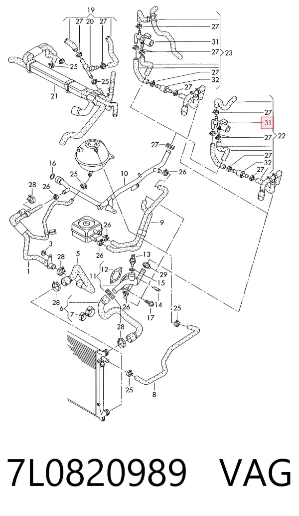 Кран пічки 7L0820989 VAG