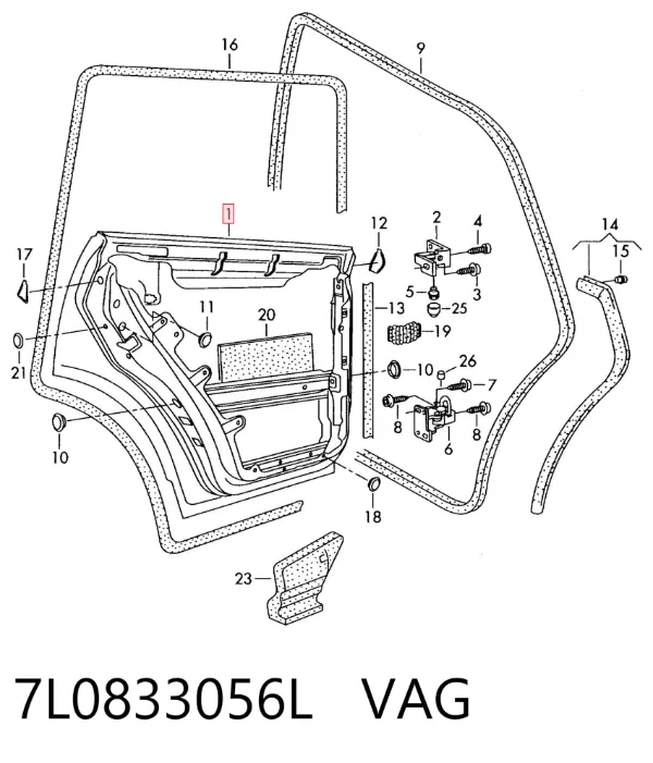 Двері задні, праві 7L0833056L VAG