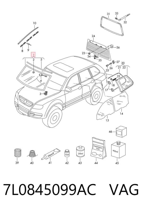 Лобове скло 7L0845099AC VAG