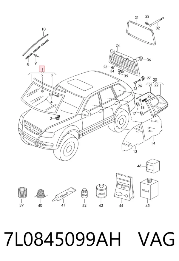 Лобове скло 7L0845099AH VAG