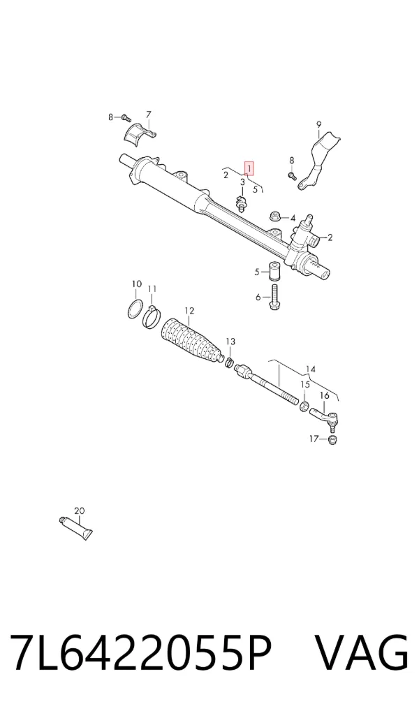Рульова рейка 7L6422055P VAG