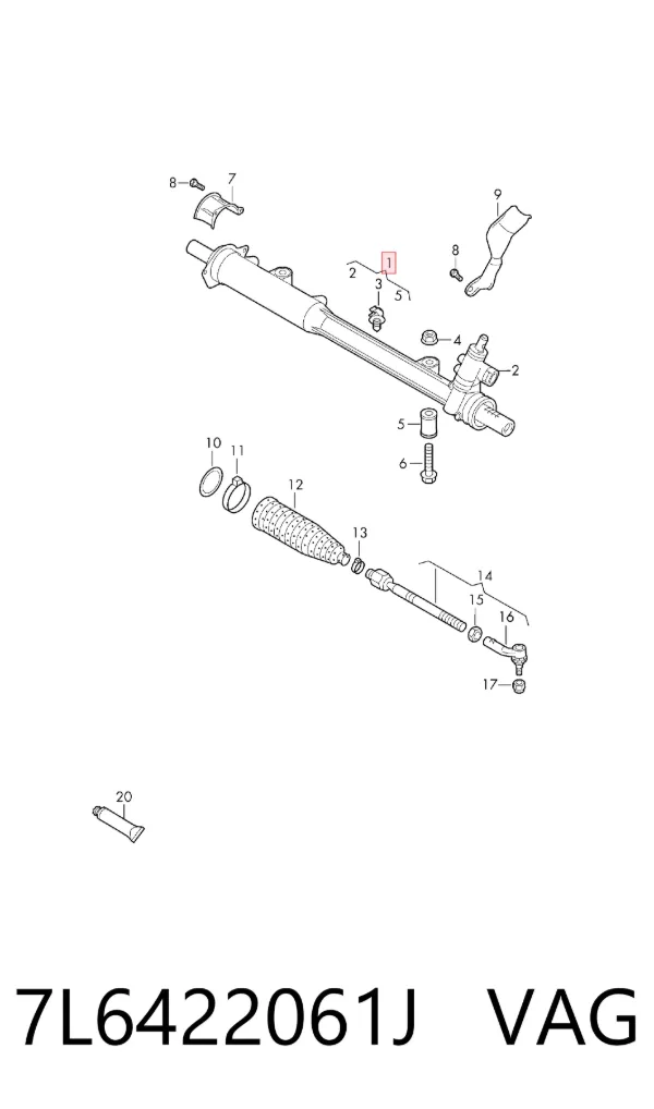 Рульова рейка 7L6422061J VAG