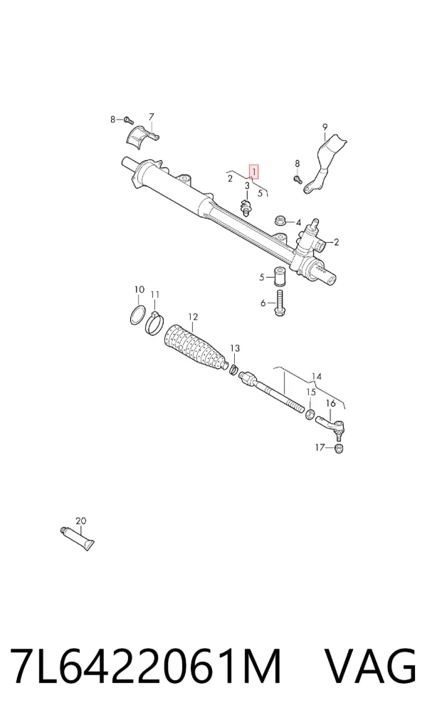 Рульова рейка 7L6422061M VAG