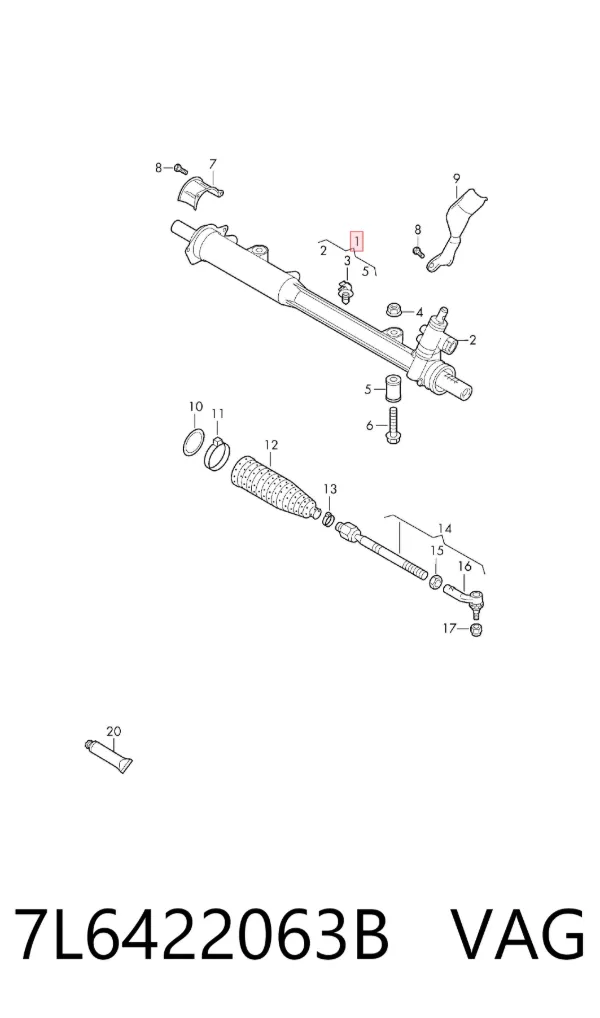 Рульова рейка 7L6422063B VAG