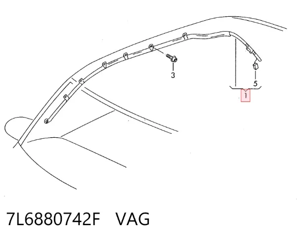 Подушка безпеки, збоку, права, AIRBAG 7L6880742F VAG