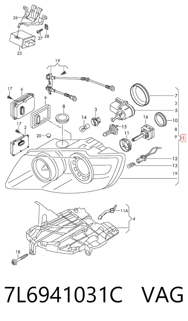 Фара ліва 7L6941031C VAG