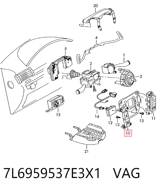 Блок кнопкових перемикачів кермового колеса 7L6959537E3X1 VAG