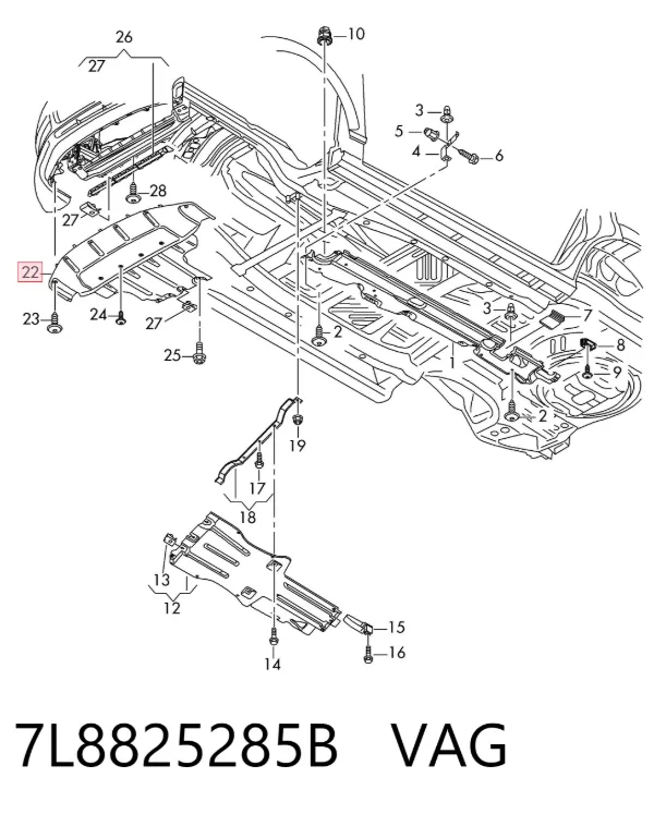 Захист двигуна 7L8825285B VAG