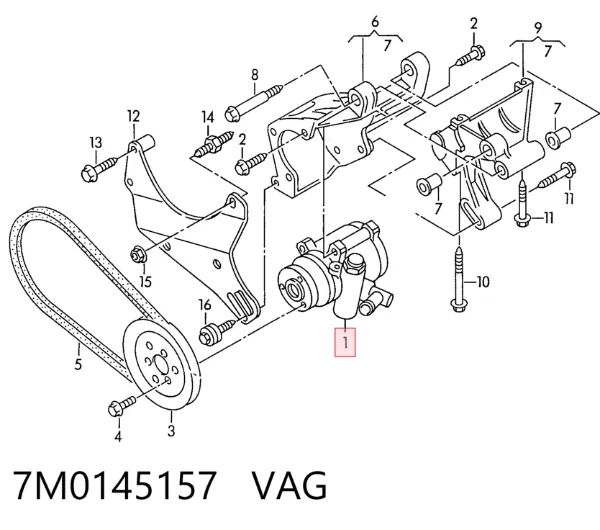 Насос ГУР 7M0145157 VAG
