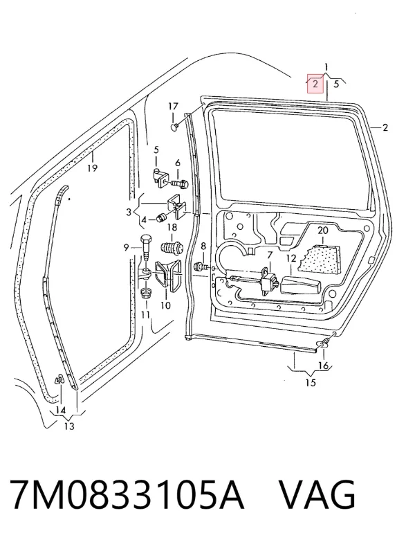 Двері задні, ліві Seat Alhambra 7V8, 7V9