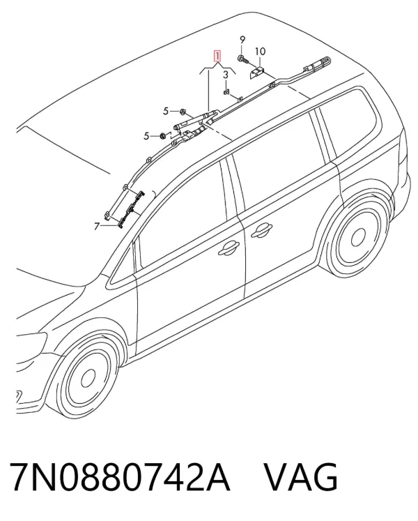 Подушка безпеки, збоку, права, AIRBAG 7N0880742A VAG