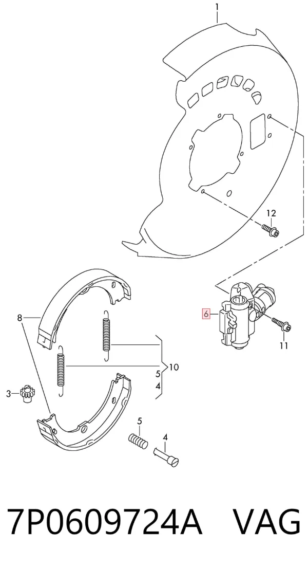 Електропривод ручного гальма 7P0609724A VAG