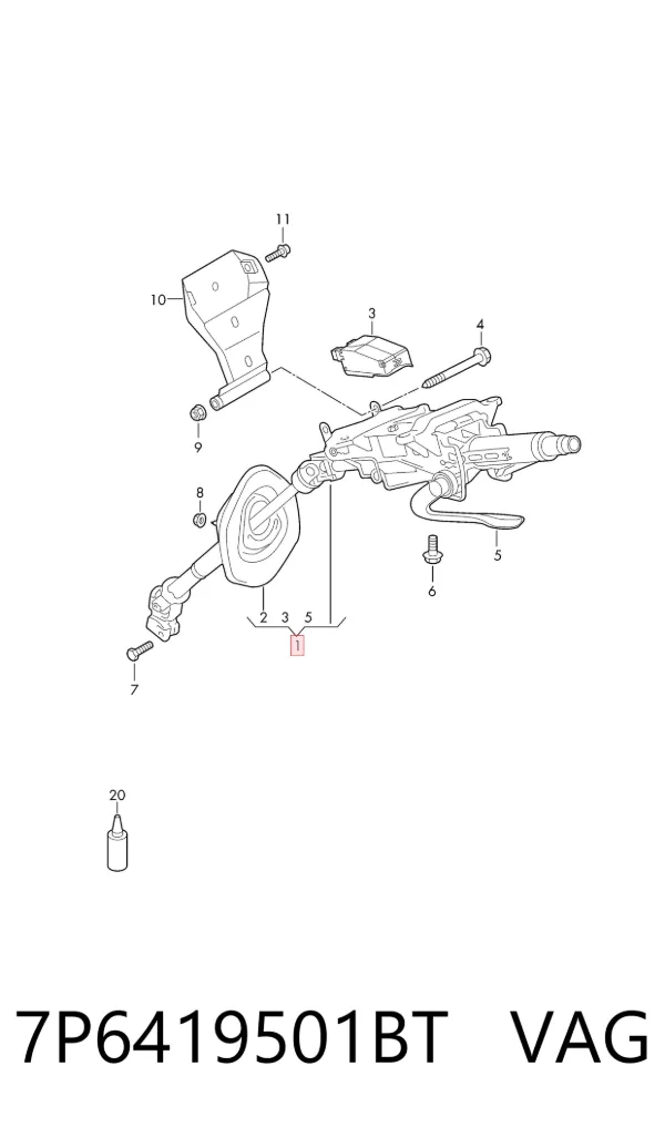 Рульова колонка 7P6419501BT VAG