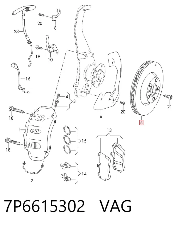 Гальмівні диски передні 7P6615302 VAG