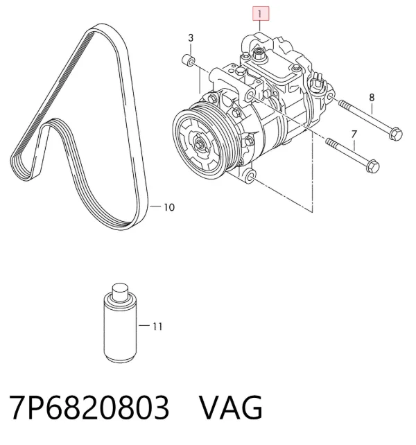 Компресор кондиціонера 7P6820803 VAG