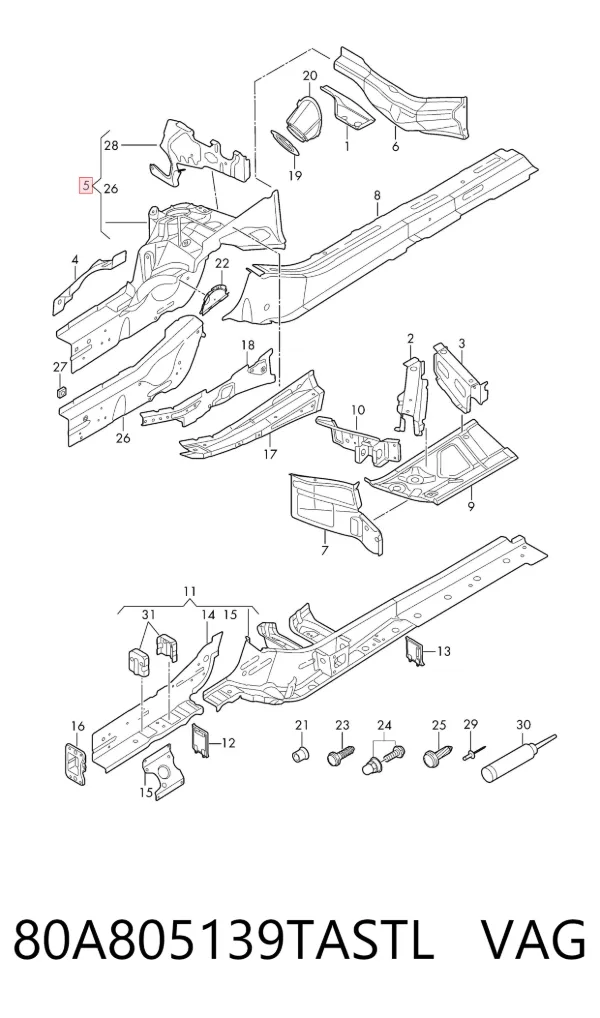  80A805139TASTL VAG