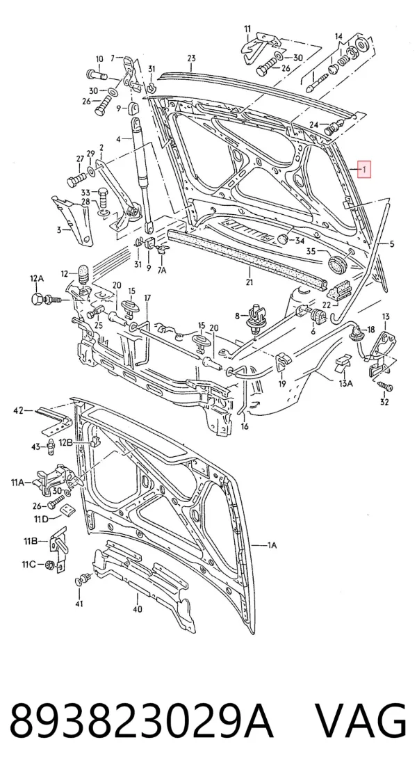 Капот Audi 90 B3